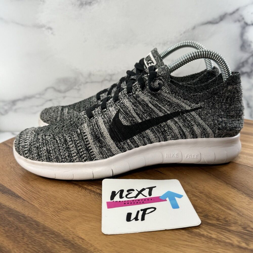 Youth 6 fits Women’s 7.5-Nike Free RN Flyknit Oreo Minimalist Running Shoes
